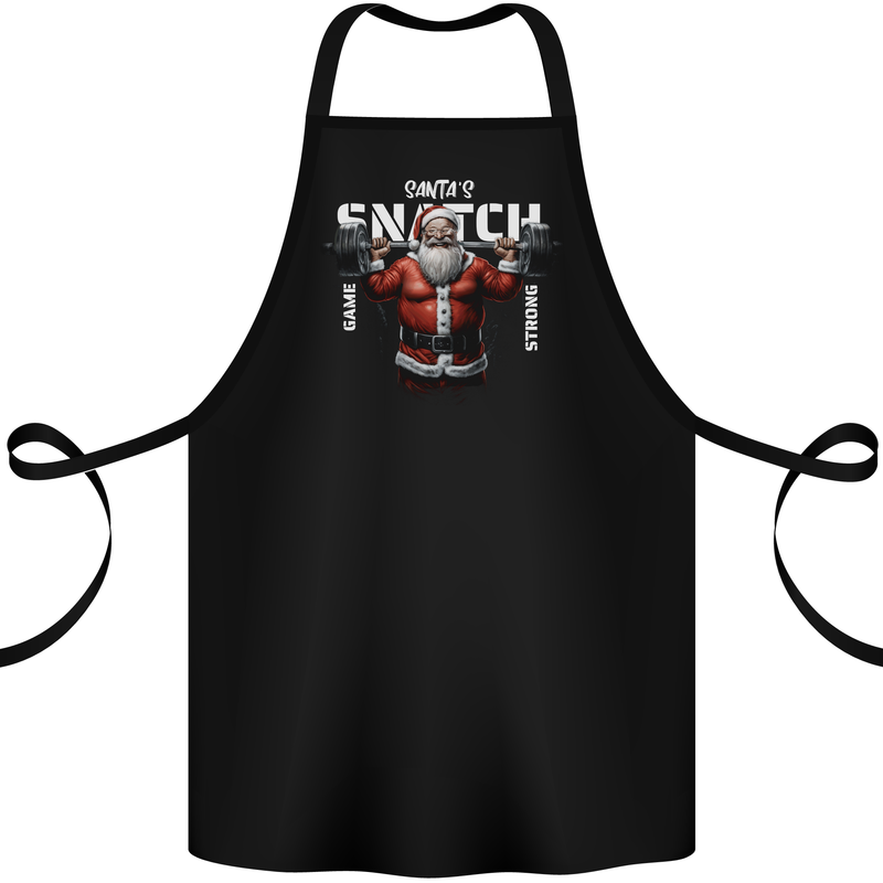 Christmas Santa Snatch Xmas Gym Training Cotton Apron 100% Organic Black
