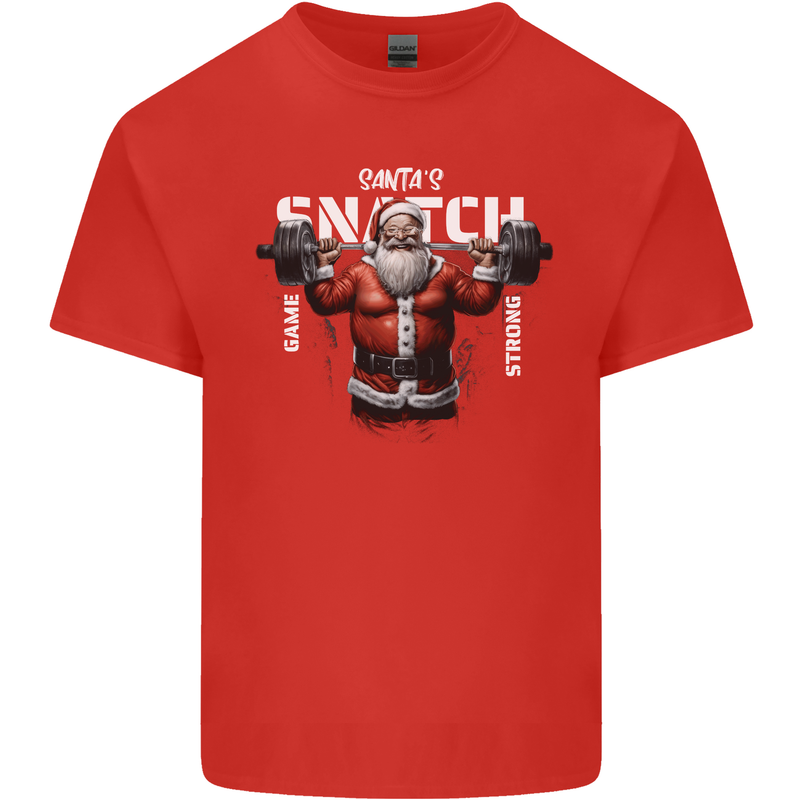 Christmas Santa Snatch Xmas Gym Training Kids T-Shirt Childrens Red