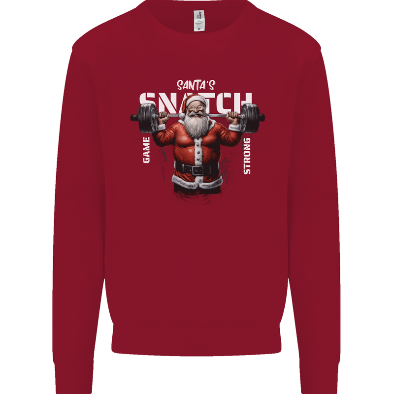 Christmas Santa Snatch Xmas Gym Training Mens Sweatshirt Jumper Red