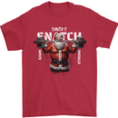 Christmas Santa Snatch Xmas Gym Training Mens T-Shirt 100% Cotton Red