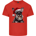 Christmas Schnauzer Dog Xmas Hat Kids T-Shirt Childrens Red