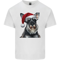 Christmas Schnauzer Dog Xmas Hat Kids T-Shirt Childrens White