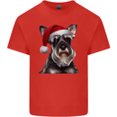 Christmas Schnauzer Dog Xmas Hat Mens Cotton T-Shirt Tee Top Red