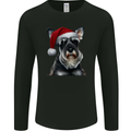 Christmas Schnauzer Dog Xmas Hat Mens Long Sleeve T-Shirt Black