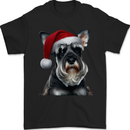 Christmas Schnauzer Dog Xmas Hat Mens T-Shirt 100% Cotton Black