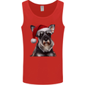 Christmas Schnauzer Dog Xmas Hat Mens Vest Tank Top Red