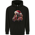 Christmas Scooter Xmas Hat MOD Moped Childrens Kids Hoodie Black
