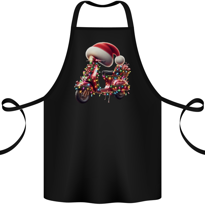 Christmas Scooter Xmas Hat MOD Moped Cotton Apron 100% Organic Black