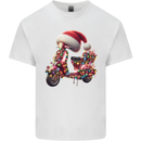 Christmas Scooter Xmas Hat MOD Moped Kids T-Shirt Childrens White