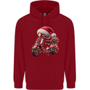 Christmas Scooter Xmas Hat MOD Moped Mens 80% Cotton Hoodie Red