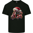 Christmas Scooter Xmas Hat MOD Moped Mens Cotton T-Shirt Tee Top Black