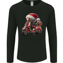 Christmas Scooter Xmas Hat MOD Moped Mens Long Sleeve T-Shirt Black
