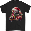 Christmas Scooter Xmas Hat MOD Moped Mens T-Shirt 100% Cotton Black
