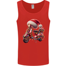 Christmas Scooter Xmas Hat MOD Moped Mens Vest Tank Top Red