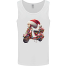 Christmas Scooter Xmas Hat MOD Moped Mens Vest Tank Top White