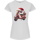 Christmas Scooter Xmas Hat MOD Moped Womens Petite Cut T-Shirt White