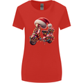 Christmas Scooter Xmas Hat MOD Moped Womens Wider Cut T-Shirt Red
