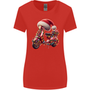 Christmas Scooter Xmas Hat MOD Moped Womens Wider Cut T-Shirt Red