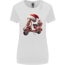 Christmas Scooter Xmas Hat MOD Moped Womens Wider Cut T-Shirt White
