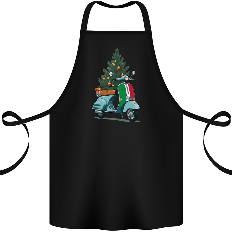 Christmas Scooter Xmas MOD Moped Cotton Apron 100% Organic Black