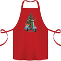 Christmas Scooter Xmas MOD Moped Cotton Apron 100% Organic Red