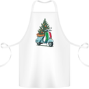 Christmas Scooter Xmas MOD Moped Cotton Apron 100% Organic White