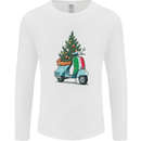 Christmas Scooter Xmas MOD Moped Mens Long Sleeve T-Shirt White