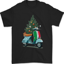 Christmas Scooter Xmas MOD Moped Mens T-Shirt 100% Cotton Black