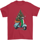 Christmas Scooter Xmas MOD Moped Mens T-Shirt 100% Cotton Red
