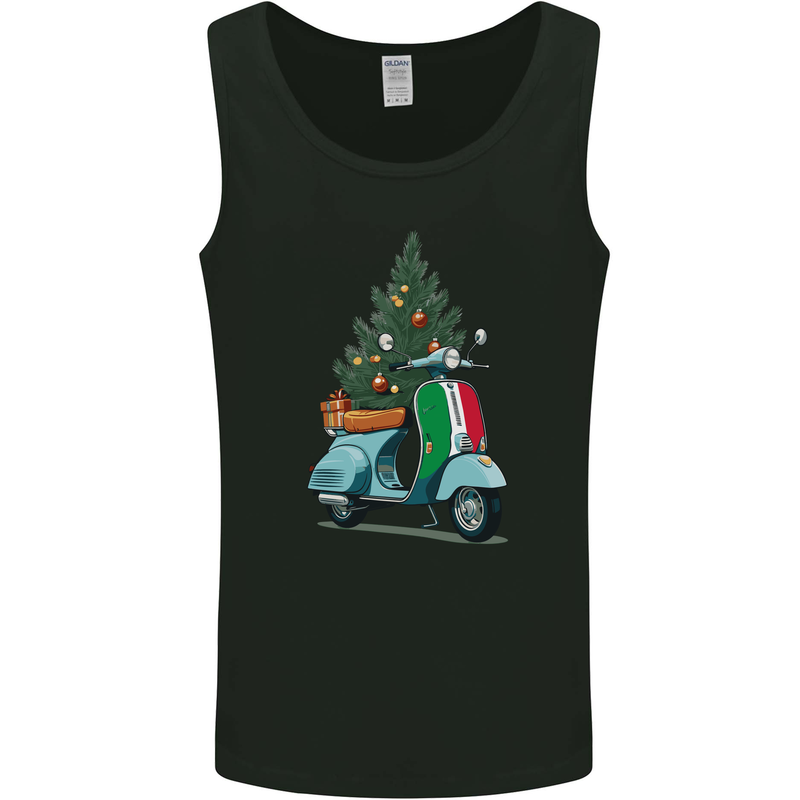 Christmas Scooter Xmas MOD Moped Mens Vest Tank Top Black