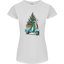 Christmas Scooter Xmas MOD Moped Womens Petite Cut T-Shirt White