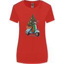 Christmas Scooter Xmas MOD Moped Womens Wider Cut T-Shirt Red