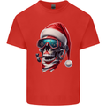 Christmas Scuba Diving Skull Xmas Hat Kids T-Shirt Childrens Red