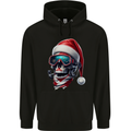 Christmas Scuba Diving Skull Xmas Hat Mens 80% Cotton Hoodie Black
