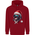 Christmas Scuba Diving Skull Xmas Hat Mens 80% Cotton Hoodie Red