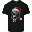 Christmas Scuba Diving Skull Xmas Hat Mens Cotton T-Shirt Tee Top Black