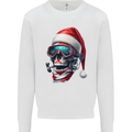 Christmas Scuba Diving Skull Xmas Hat Mens Sweatshirt Jumper White