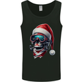Christmas Scuba Diving Skull Xmas Hat Mens Vest Tank Top Black