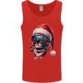Christmas Scuba Diving Skull Xmas Hat Mens Vest Tank Top Red