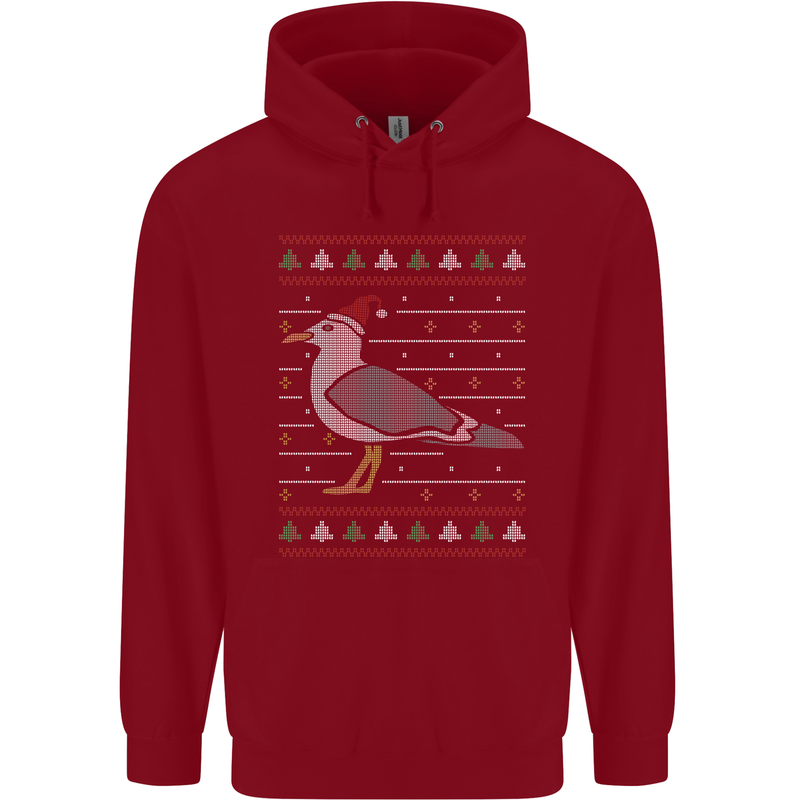 Christmas Seagull Xmas Pigeon Childrens Kids Hoodie Red