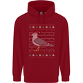 Christmas Seagull Xmas Pigeon Mens 80% Cotton Hoodie Red