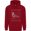 Christmas Seagull Xmas Pigeon Mens 80% Cotton Hoodie Red
