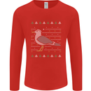 Christmas Seagull Xmas Pigeon Mens Long Sleeve T-Shirt Red