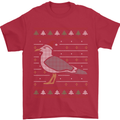 Christmas Seagull Xmas Pigeon Mens T-Shirt 100% Cotton Red