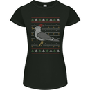 Christmas Seagull Xmas Pigeon Womens Petite Cut T-Shirt Black