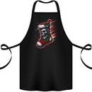 Christmas Skull Sock Xmas Heavy Metal Rock n Roll Cotton Apron 100% Organic Black