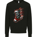 Christmas Skull Sock Xmas Heavy Metal Rock n Roll Kids Sweatshirt Jumper Black