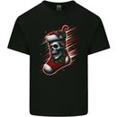 Christmas Skull Sock Xmas Heavy Metal Rock n Roll Kids T-Shirt Childrens Black