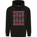 Christmas Skulls Xmas Heavy Metal Rock Music Childrens Kids Hoodie Black
