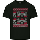 Christmas Skulls Xmas Heavy Metal Rock Music Kids T-Shirt Childrens Black